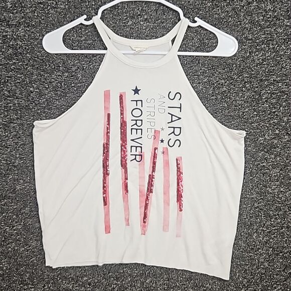 Aeropostale Medium Women's Tank Top Stars & Stripes Forever Patriotic July 4th - Picture 2 of 6